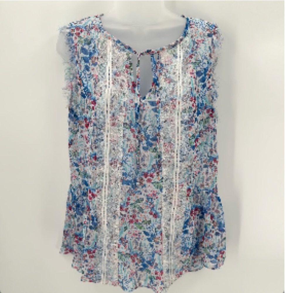 Lauren Conrad Fairy/Cottagecore Sheer Floral high low blouse 🌺5 for $30